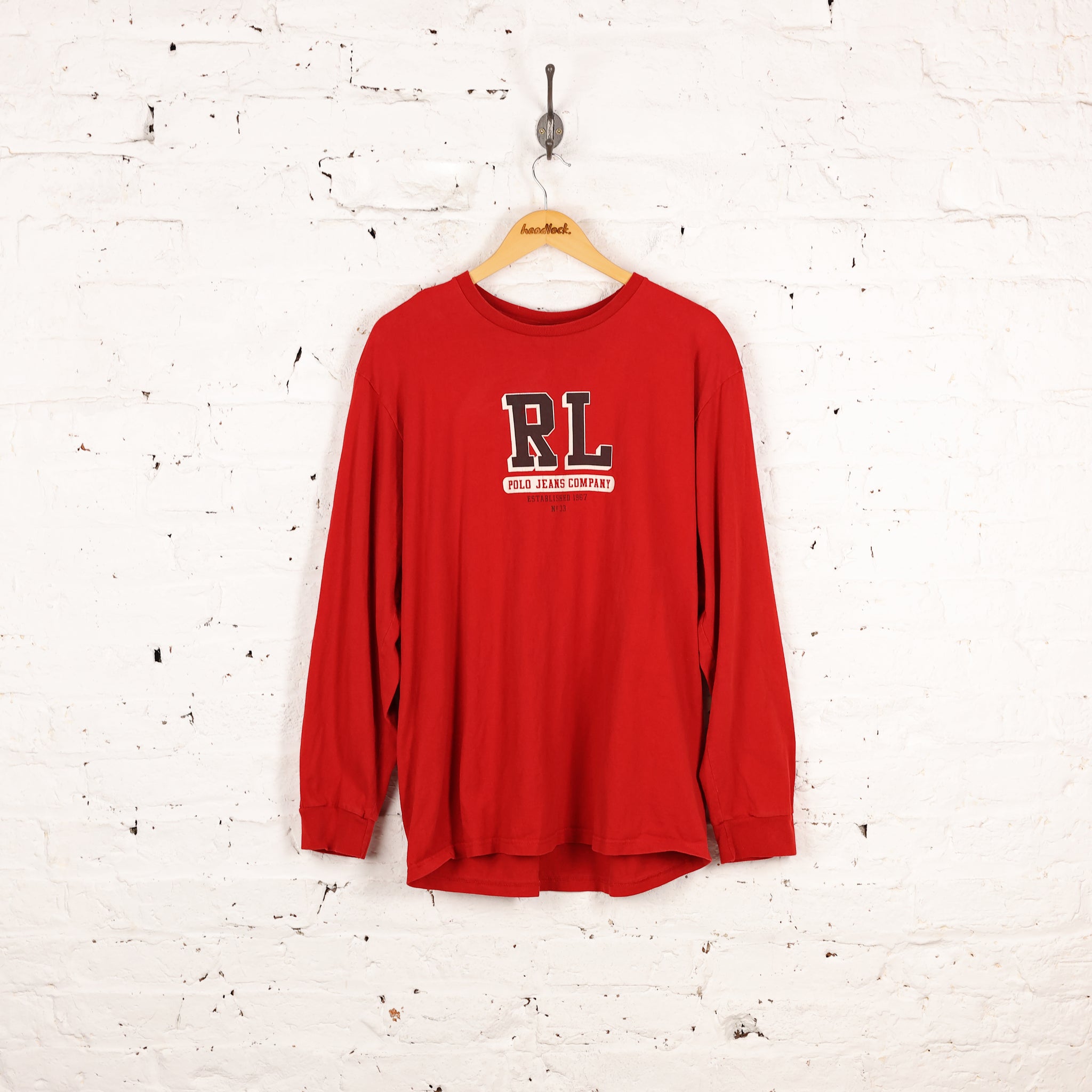 Ralph Lauren Polo Jeans Company Long Sleeve T Shirt Red XL