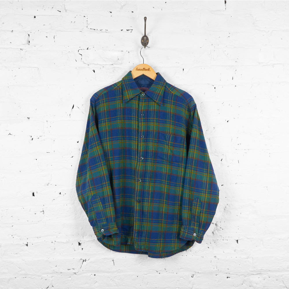 Vintage Pendleton Wool Checked Shirt - Green/Blue - L - Headlock
