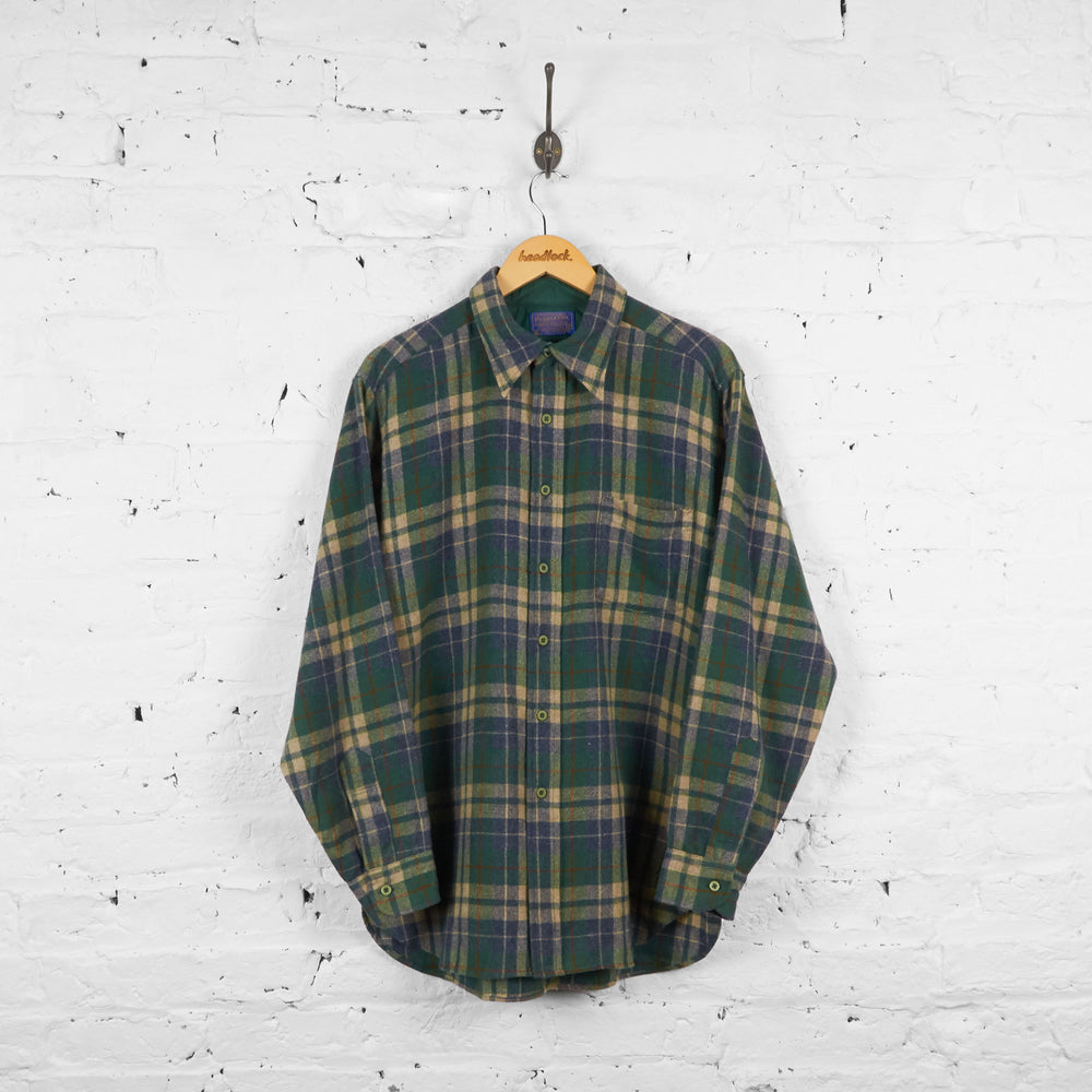 Vintage Checked Wool Pendleton Shirt - Green - L - Headlock