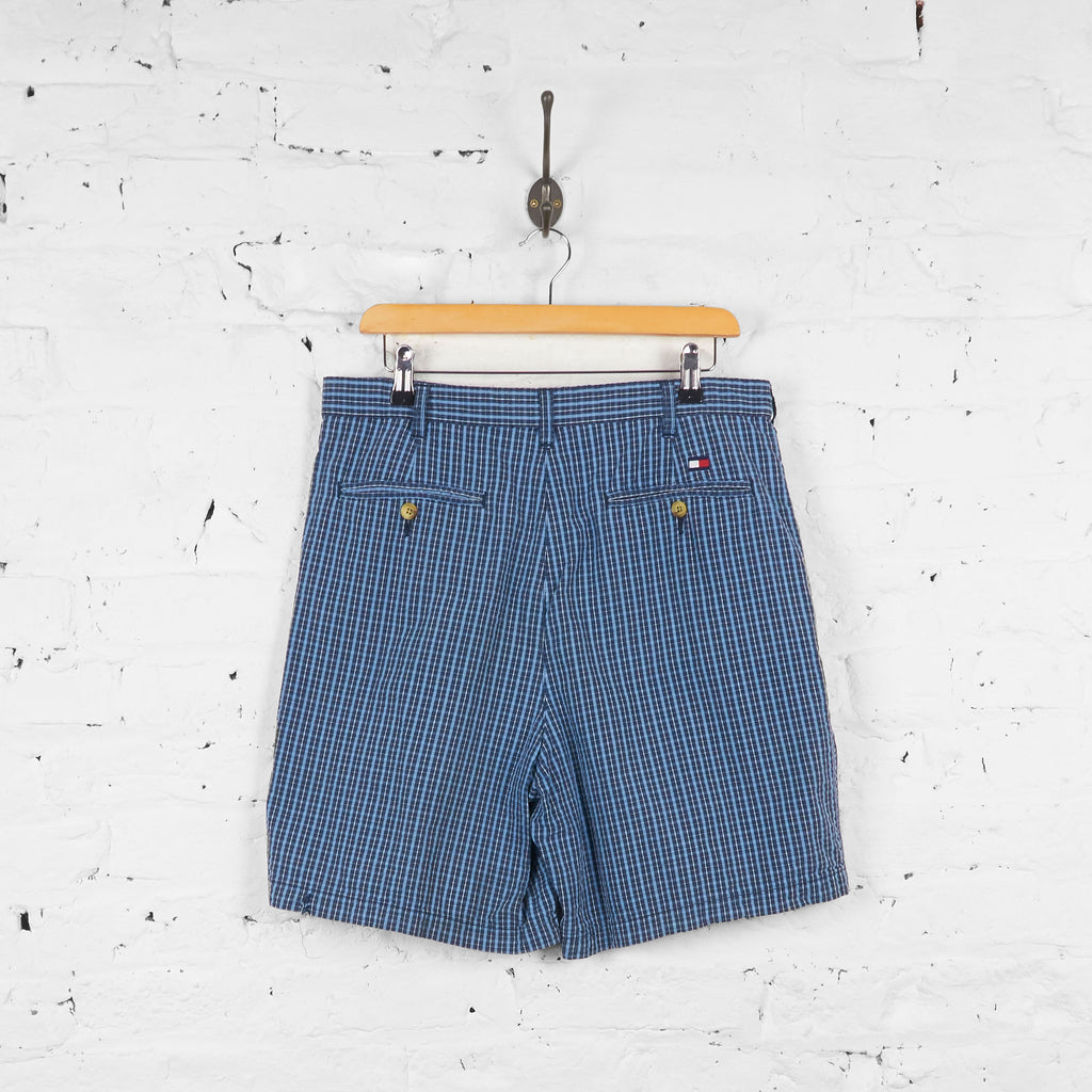 Vintage Checked Tommy Hilfiger Shorts - Blue - L - Headlock