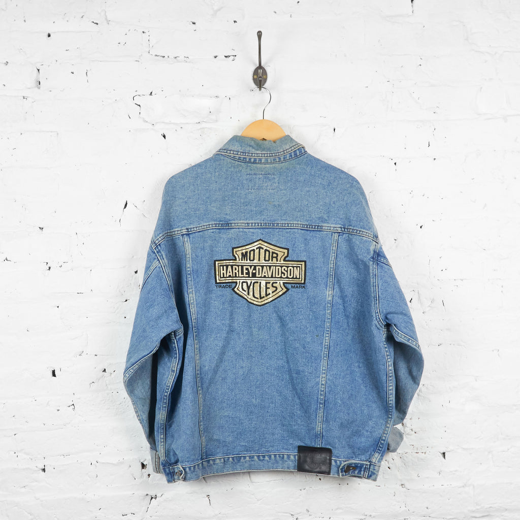 Vintage Harley Davidson Denim Jacket - Blue - L - Headlock