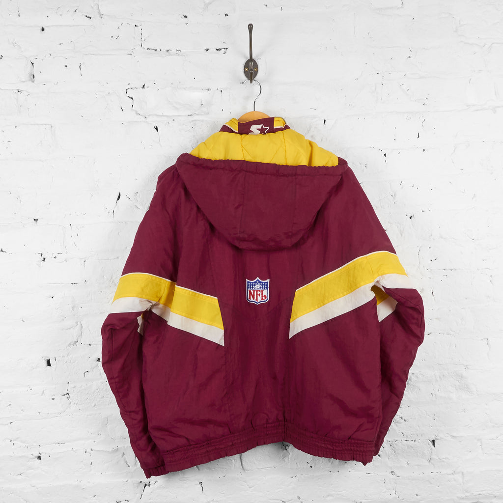 Vintage Washington Redskins NFL Hooded Jacket - Burgundy/Yellow - XL - Headlock