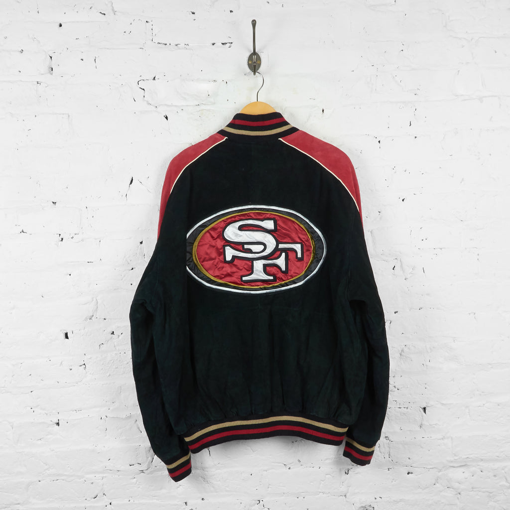 Vintage San Francisco 49ers Suede Bomber Jacket - Black/Red - XL - Headlock