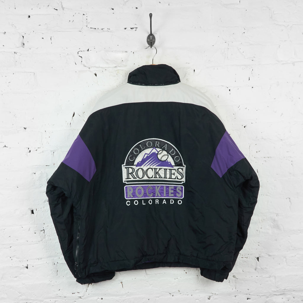 Vintage Colorado Rockies Baseball Padded Jacket - Black/Purple - XL - Headlock