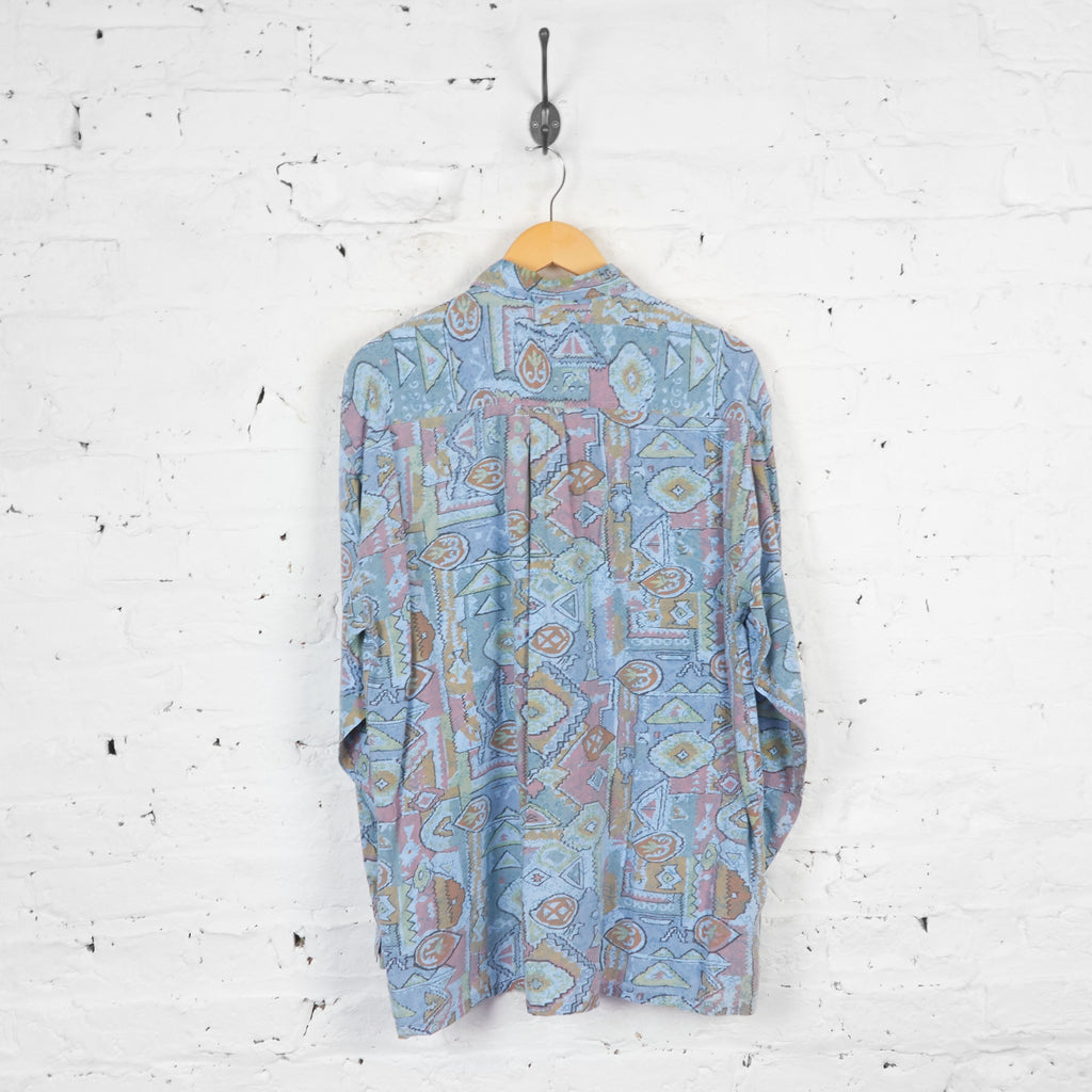 Vintage Patterned Party Shirt - Blue - L - Headlock