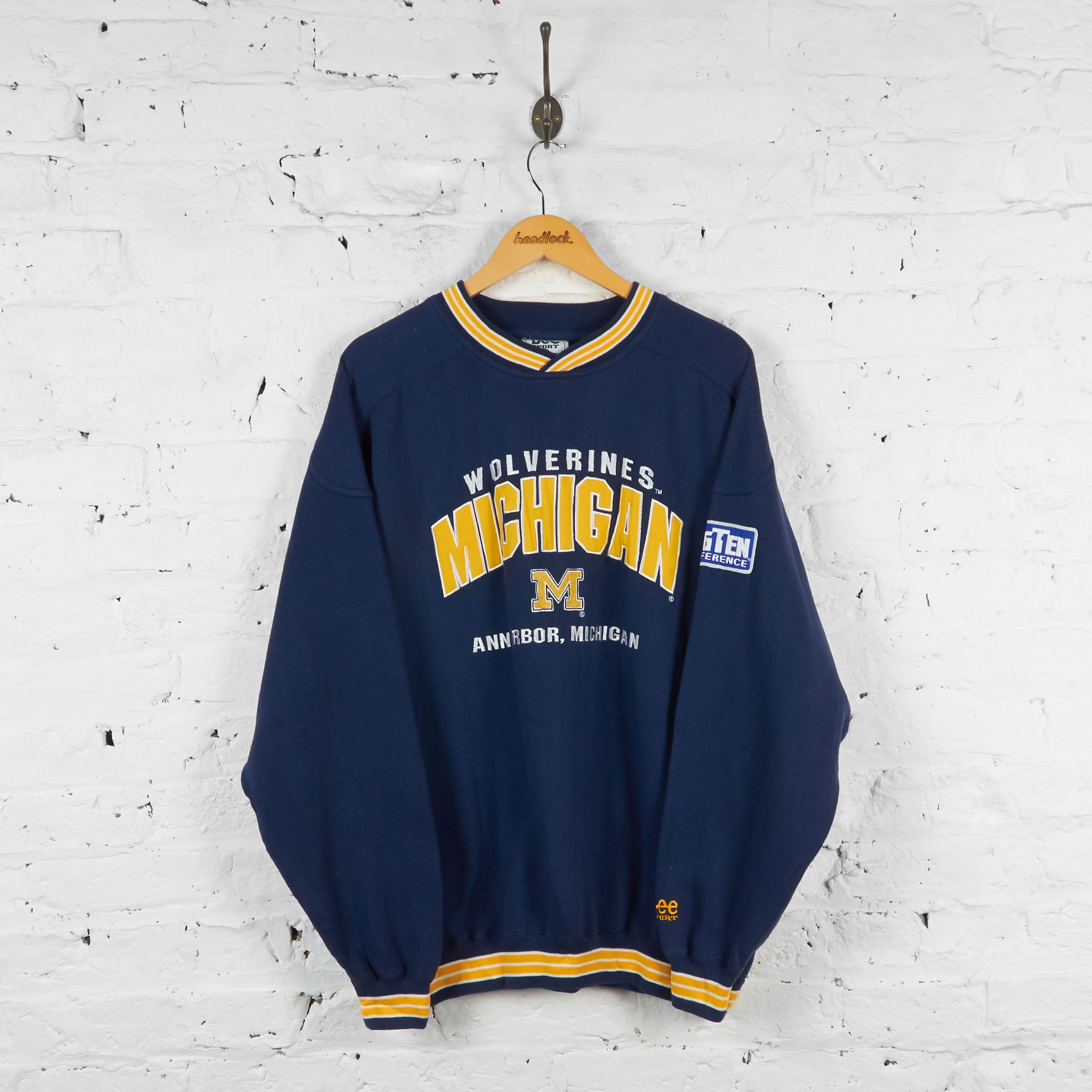 Vintage Michigan Wolverines Sweatshirt Blue/Yellow L – Headlock