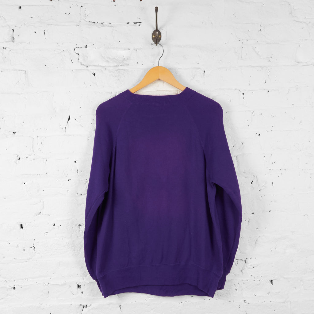 Vintage Minnesota Vikings Teddy Bear Sweatshirt - Purple - L - Headlock