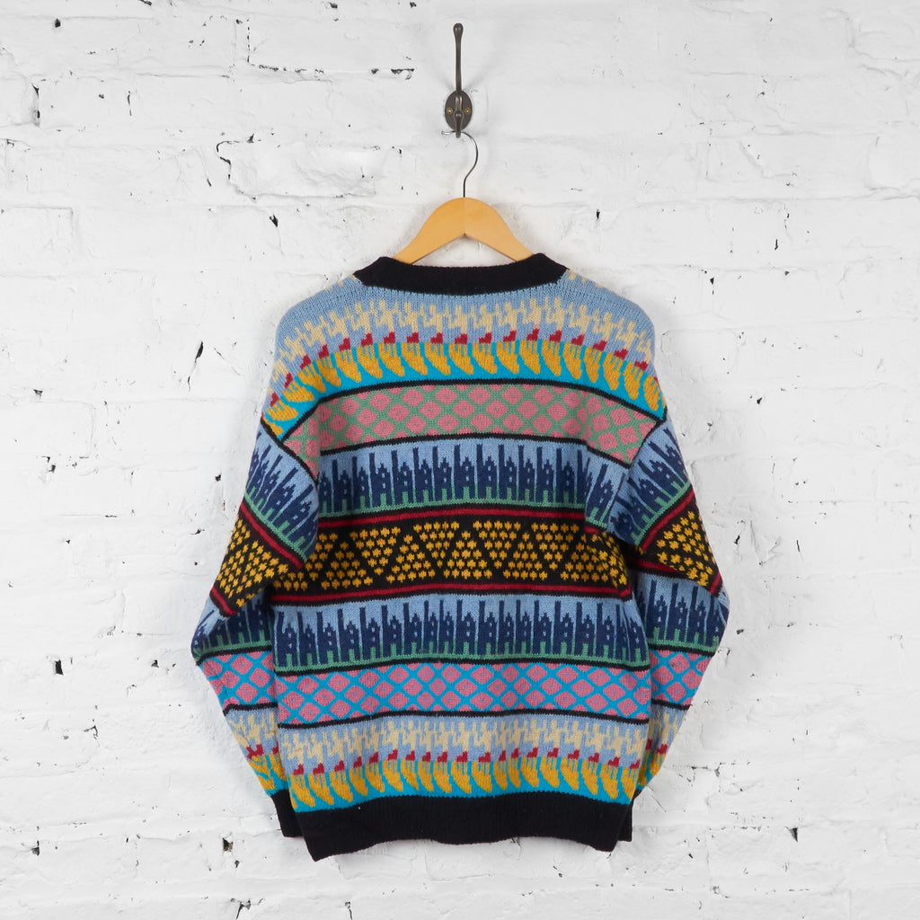 Vintage Patterned Knit Jumper - Multicolour - M - Headlock