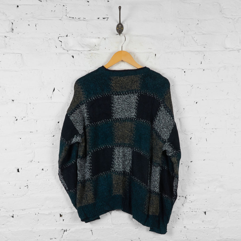 Vintage Patterned Knit Jumper - Black - L - Headlock