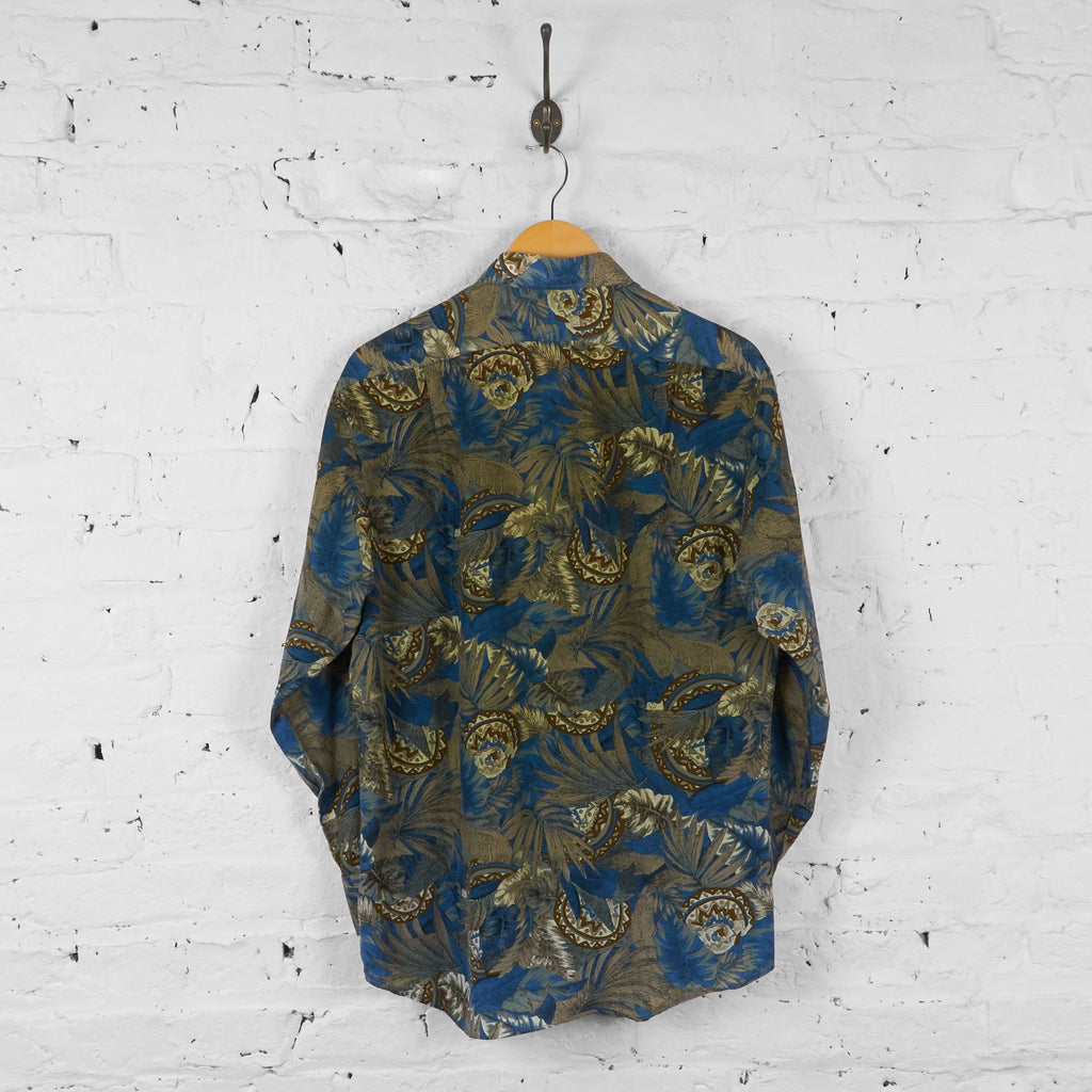 Vintage Patterned Party Shirt - Blue - L - Headlock