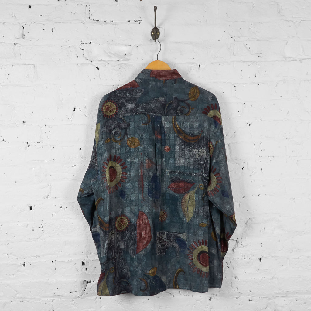 Vintage Patterned Party Shirt - Green - XL - Headlock