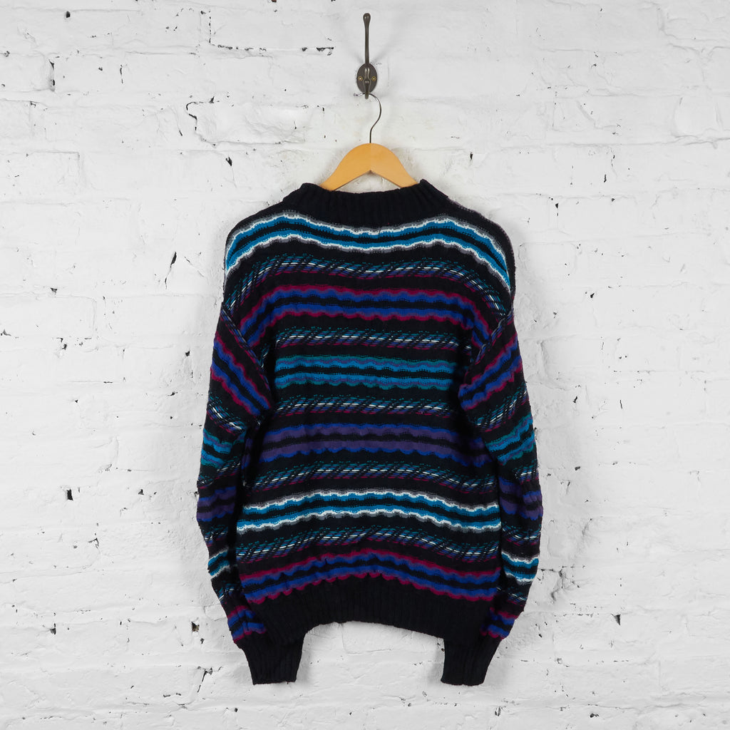 Vintage Patterned Knit Jumper - Black - M - Headlock