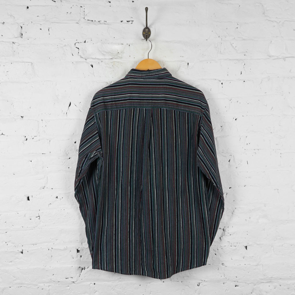 Vintage Striped Corduroy Shirt - Blue - L - Headlock