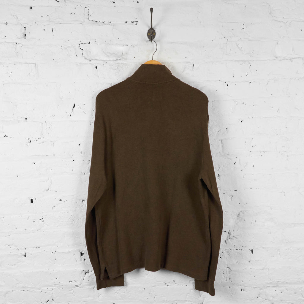 Vintage Ralph Lauren 1/4 Zip Sweatshirt - Brown - L - Headlock