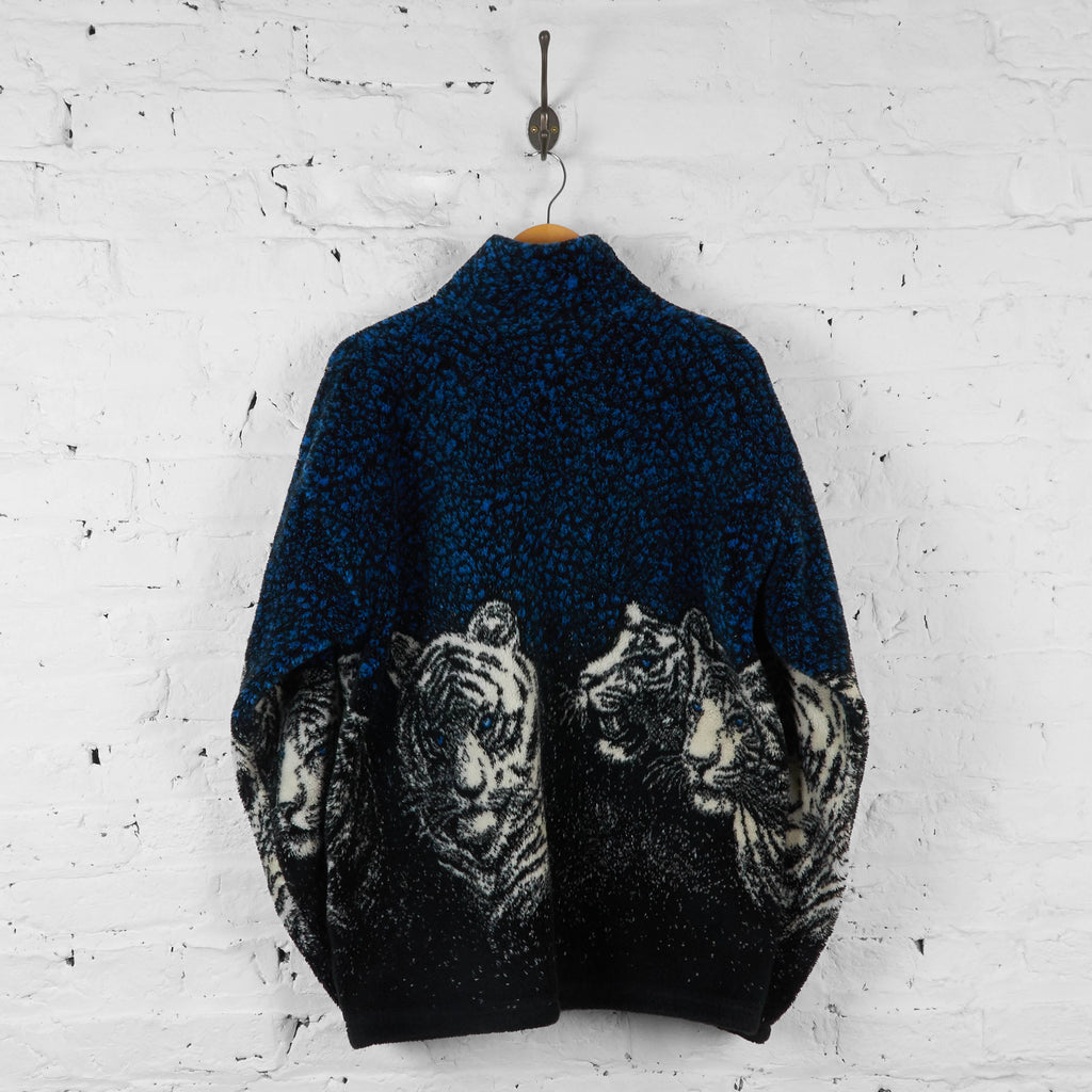 Vintage Tiger Pattern Fleece - Blue -L - Headlock
