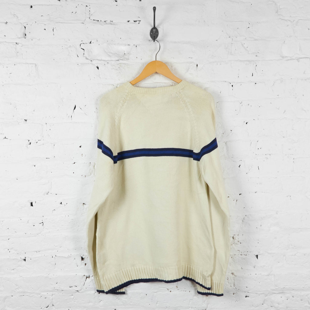 Vintage Tommy Hilfiger Knitted Jumper - Cream - L - Headlock