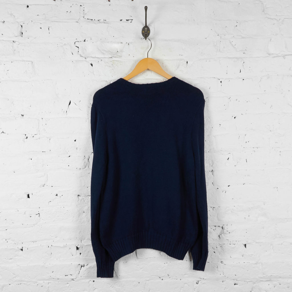 Vintage Ralph Lauren Knitted Jumper - Navy - M - Headlock