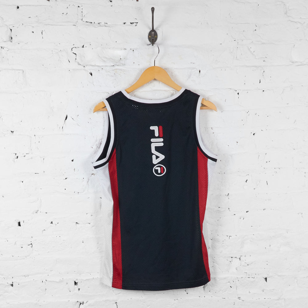 Vintage Fila Mesh Basketball Jersey - Black/White/Red - XL - Headlock