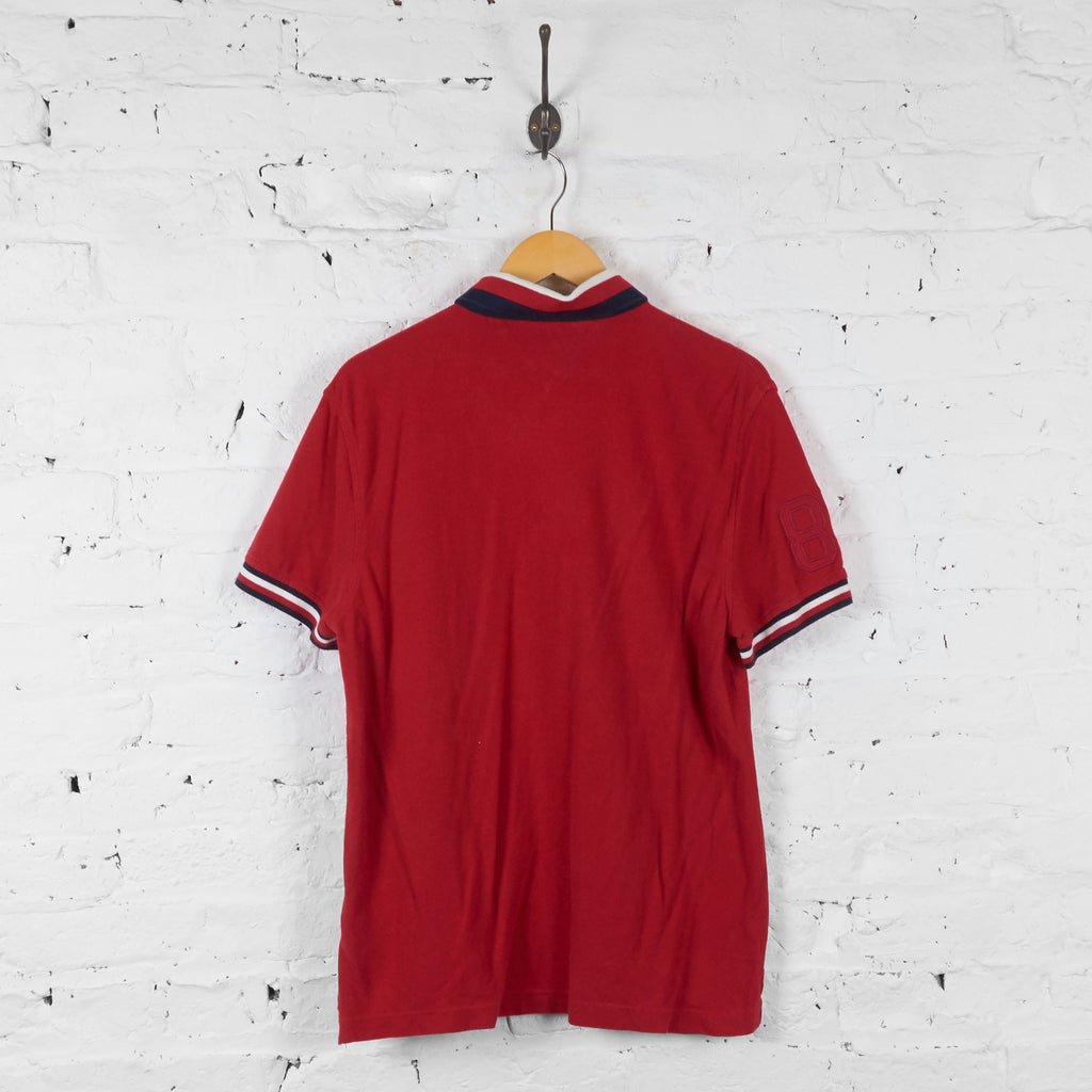 Vintage Tommy Hilfiger Polo Shirt - Red/Navy/White - L - Headlock