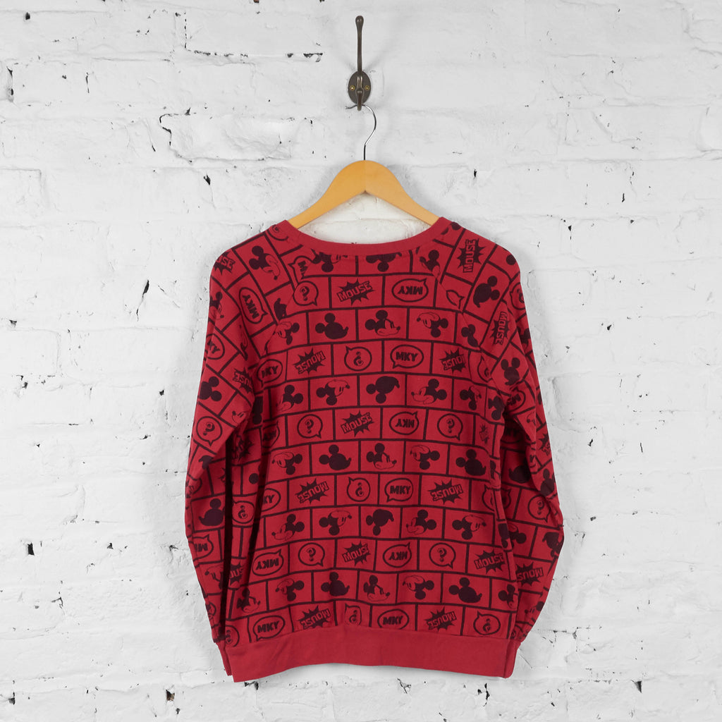 Vintage Disney Mickey Mouse Sweatshirt - Red - M - Headlock