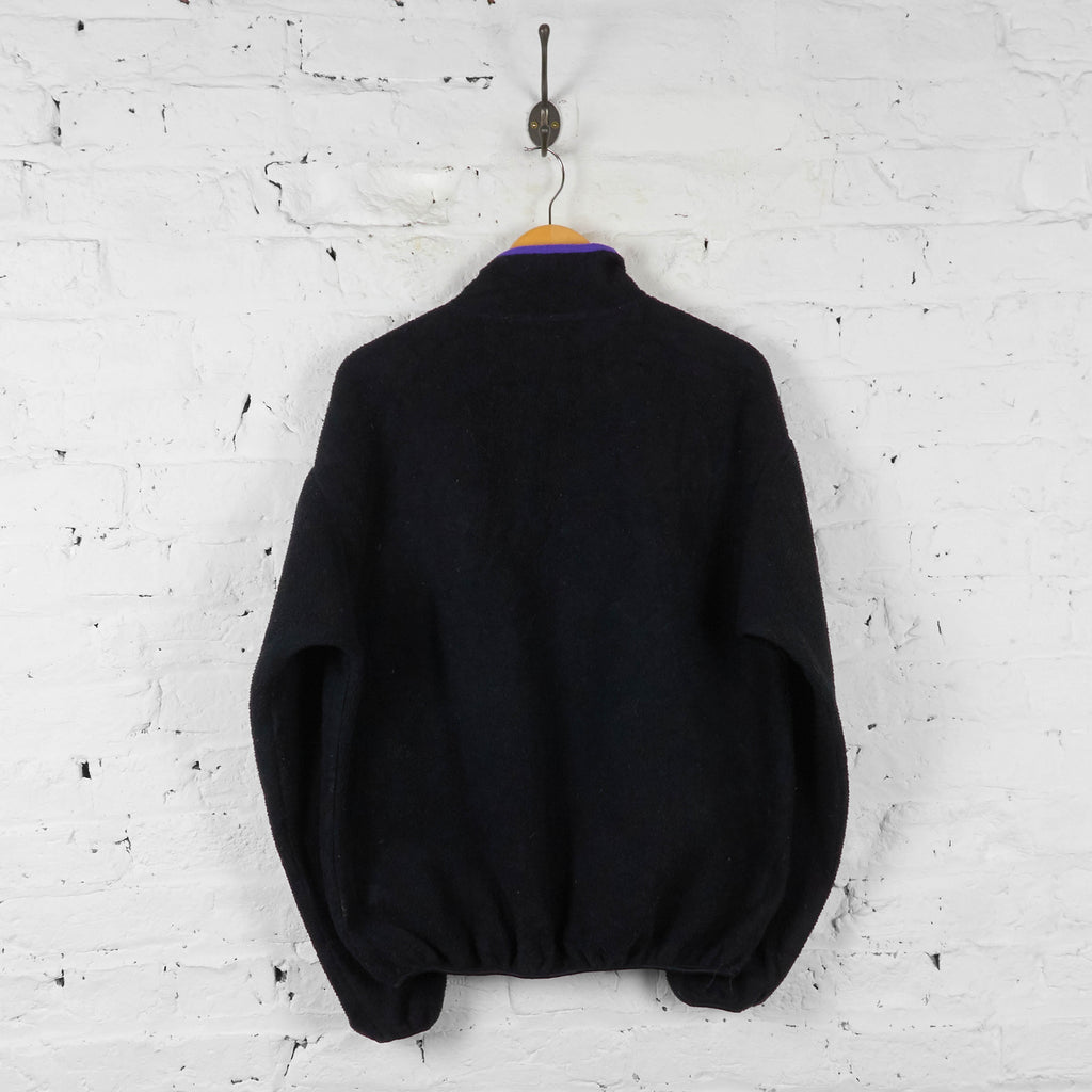 Vintage Columbia 1/4 Button Up Fleece - Black - L - Headlock