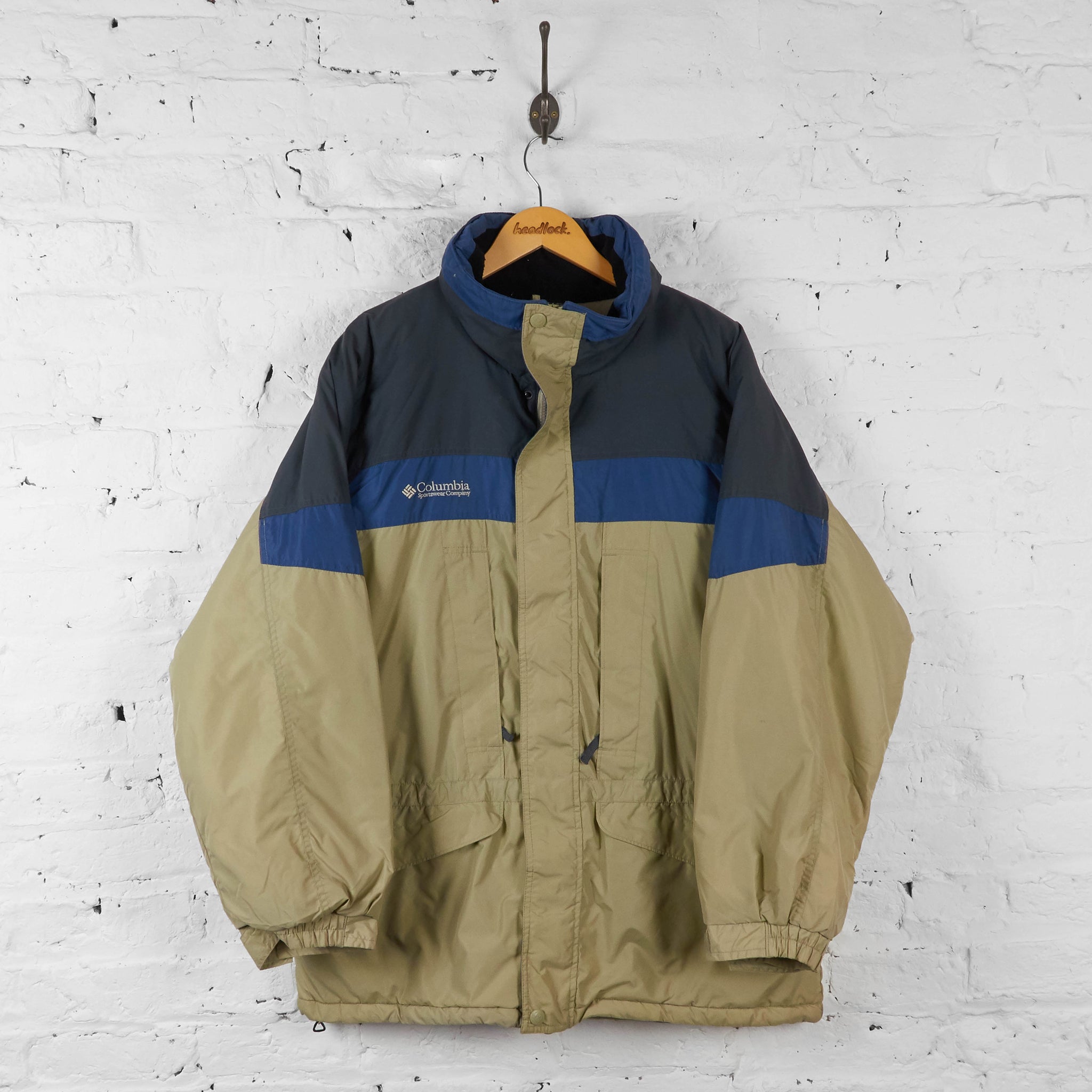 Vintage Columbia Sportswear Outdoor Hooded Jacket Beige/Blue L - Main Image