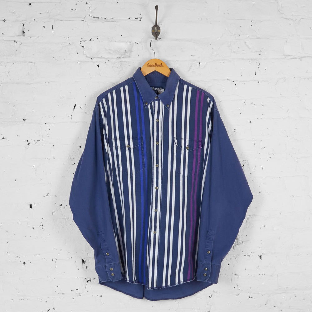 Wrangler Striped Western Shirt - Blue - XL