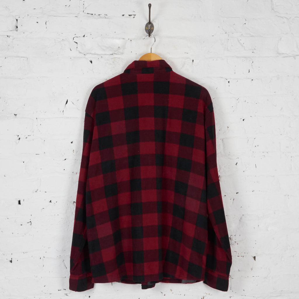 Wrangler Plaid Check Fleece Shirt - Red - XL