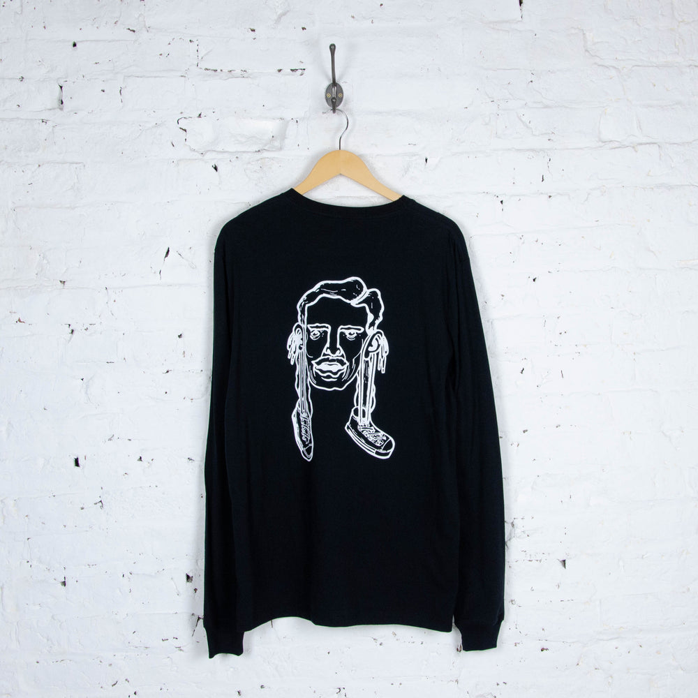 Headlock Man Long Sleeve Oversize Organic Cotton Heavy T Shirt - Black - S/M/L/XL