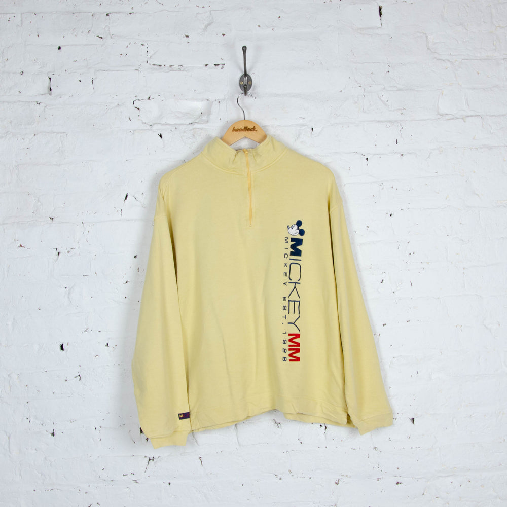 Mickey Mouse 1/4 Zip Sweatshirt - Yellow - M