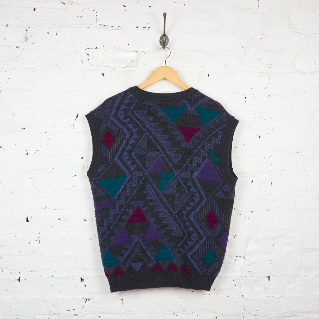 90s Pattern Knit Tank Top - Grey - XL