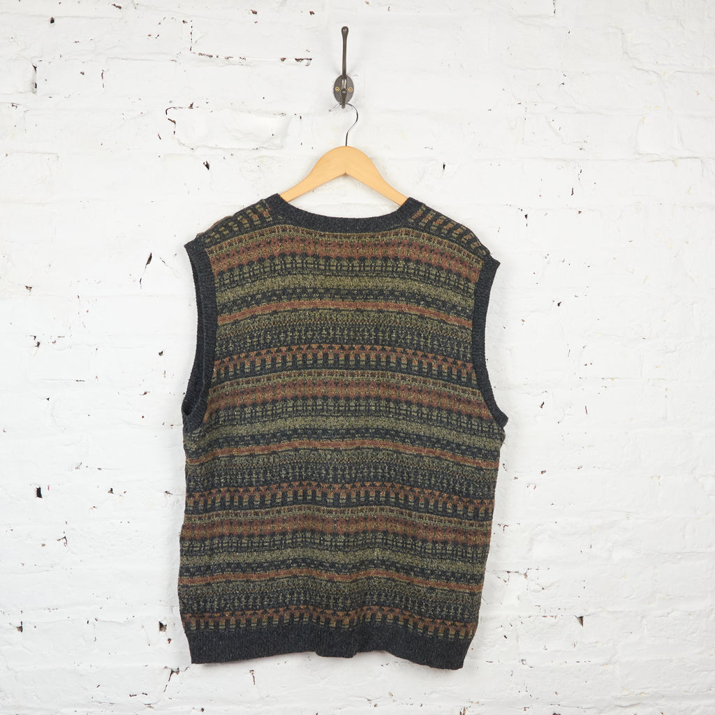 90s Pattern Knit Tank Top - Grey - XL