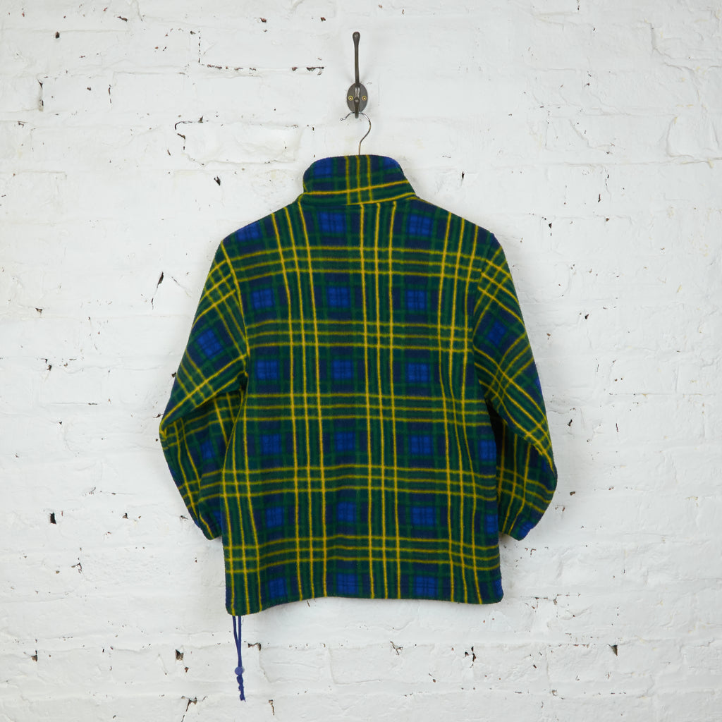 90s Pattern 1/4 Zip Fleece - Green - XS
