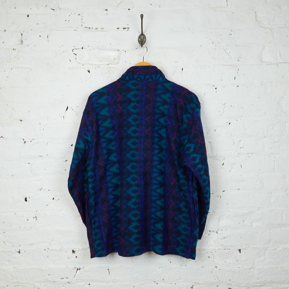 1/4 Zip 90s Pattern Fleece - Purple - L