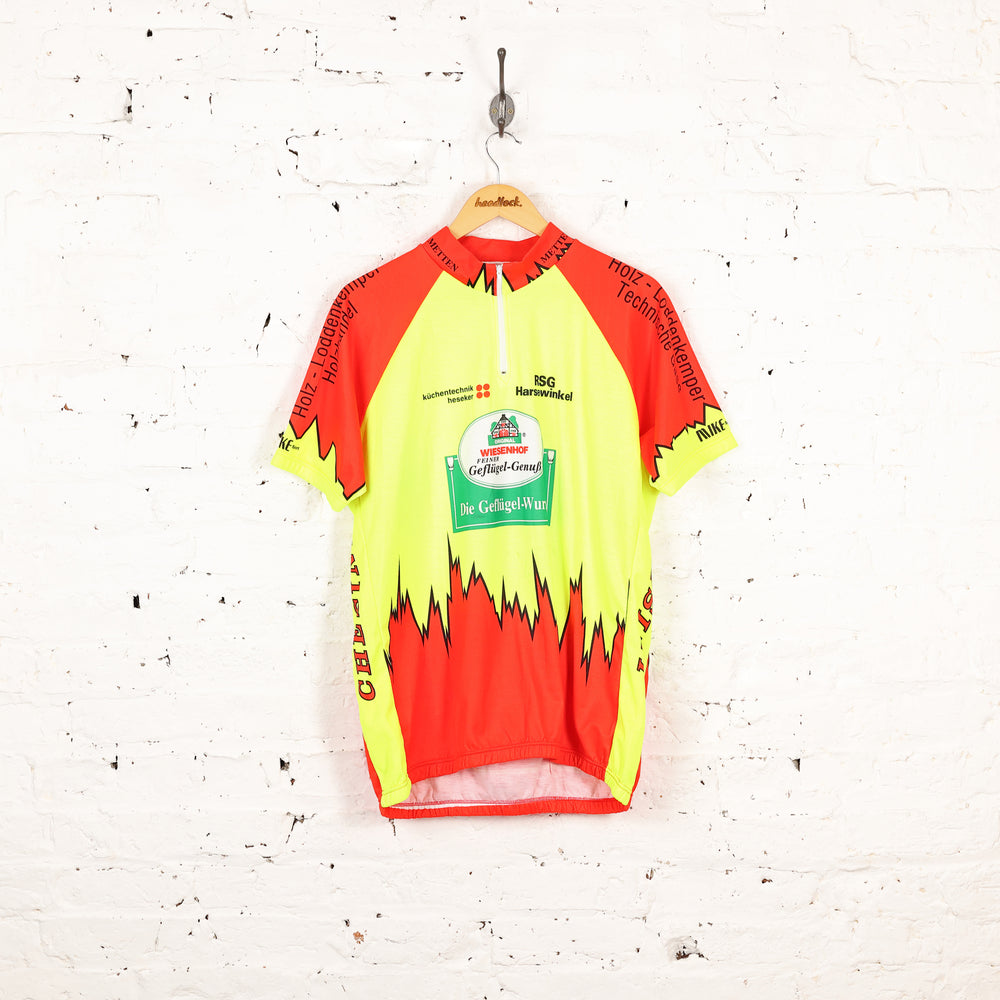 Mike Sport Patterned Cycling Top Jersey - Green/Red - XL