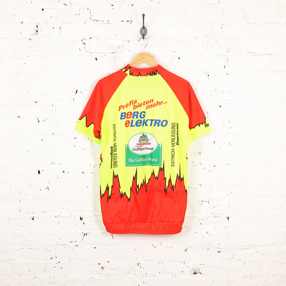Mike Sport Patterned Cycling Top Jersey - Green/Red - XL