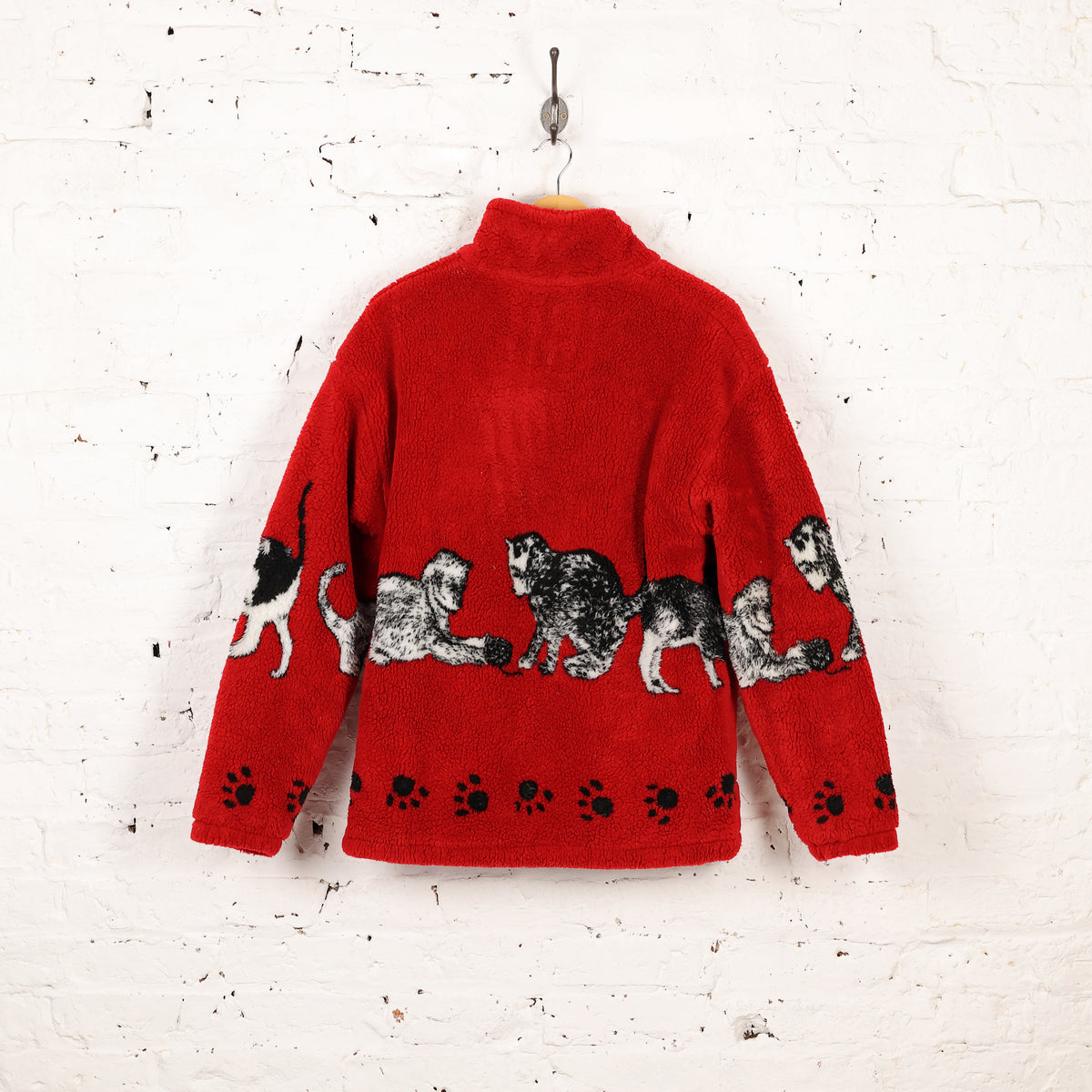Cats Fleece Jacket Red S Headlock