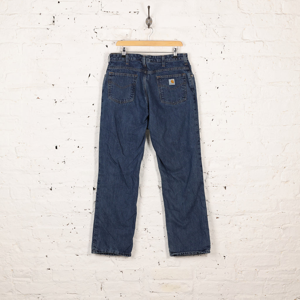 Women's Carhartt Lined Work Pants Jeans - Blue - Women's L