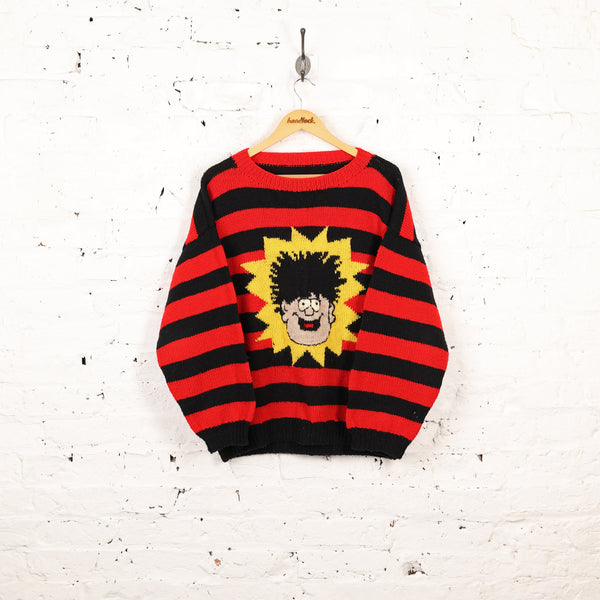 Dennis The Menace Striped Knit Jumper Red/Black L – Headlock