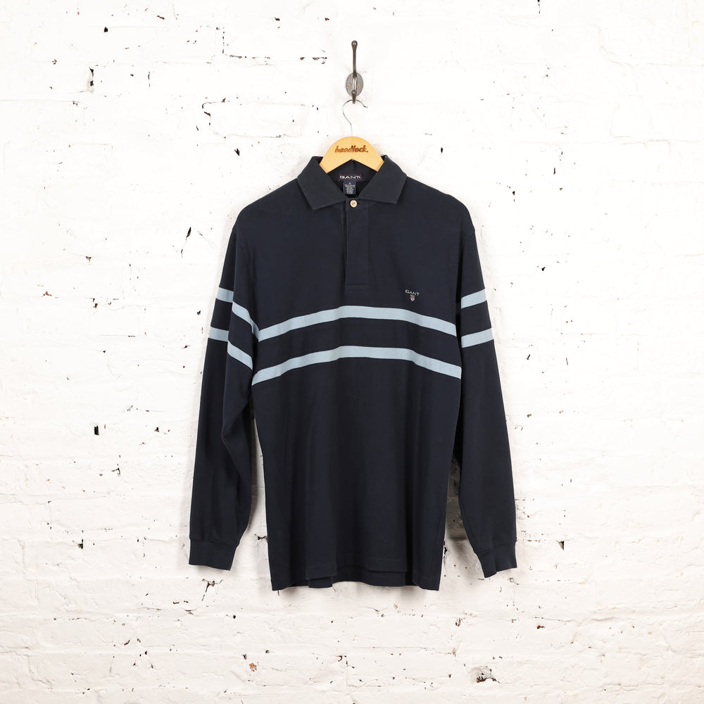 Gant Long Sleeve Polo Shirt - Blue - M