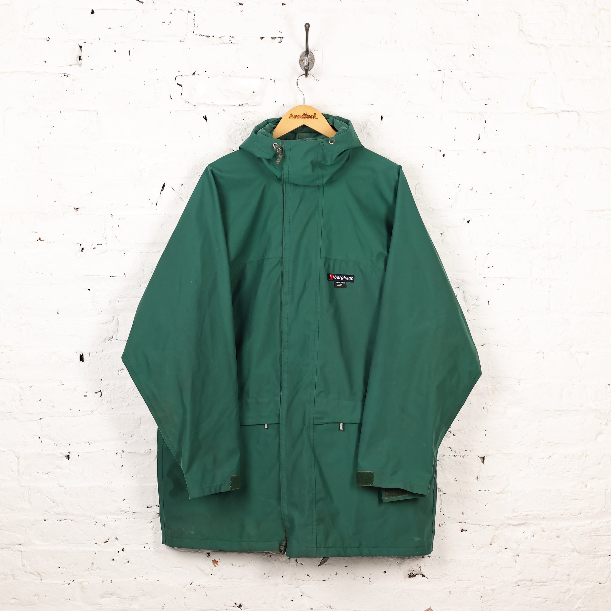 Berghaus 90s Mistral Gore Tex Rain Jacket Coat - Green - XL – Headlock
