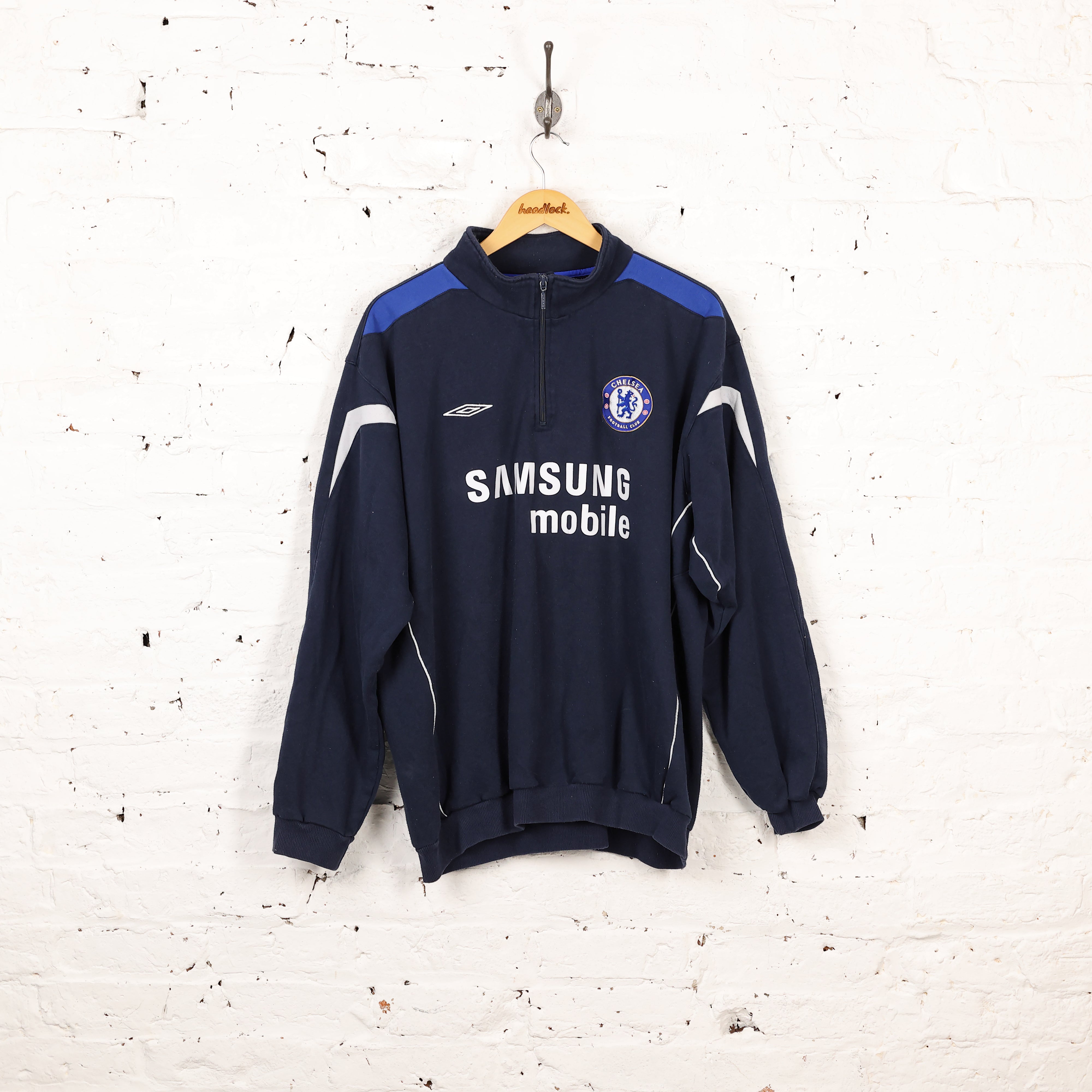 Umbro Chelsea 1/4 Zip Sweatshirt Blue XXL – Headlock