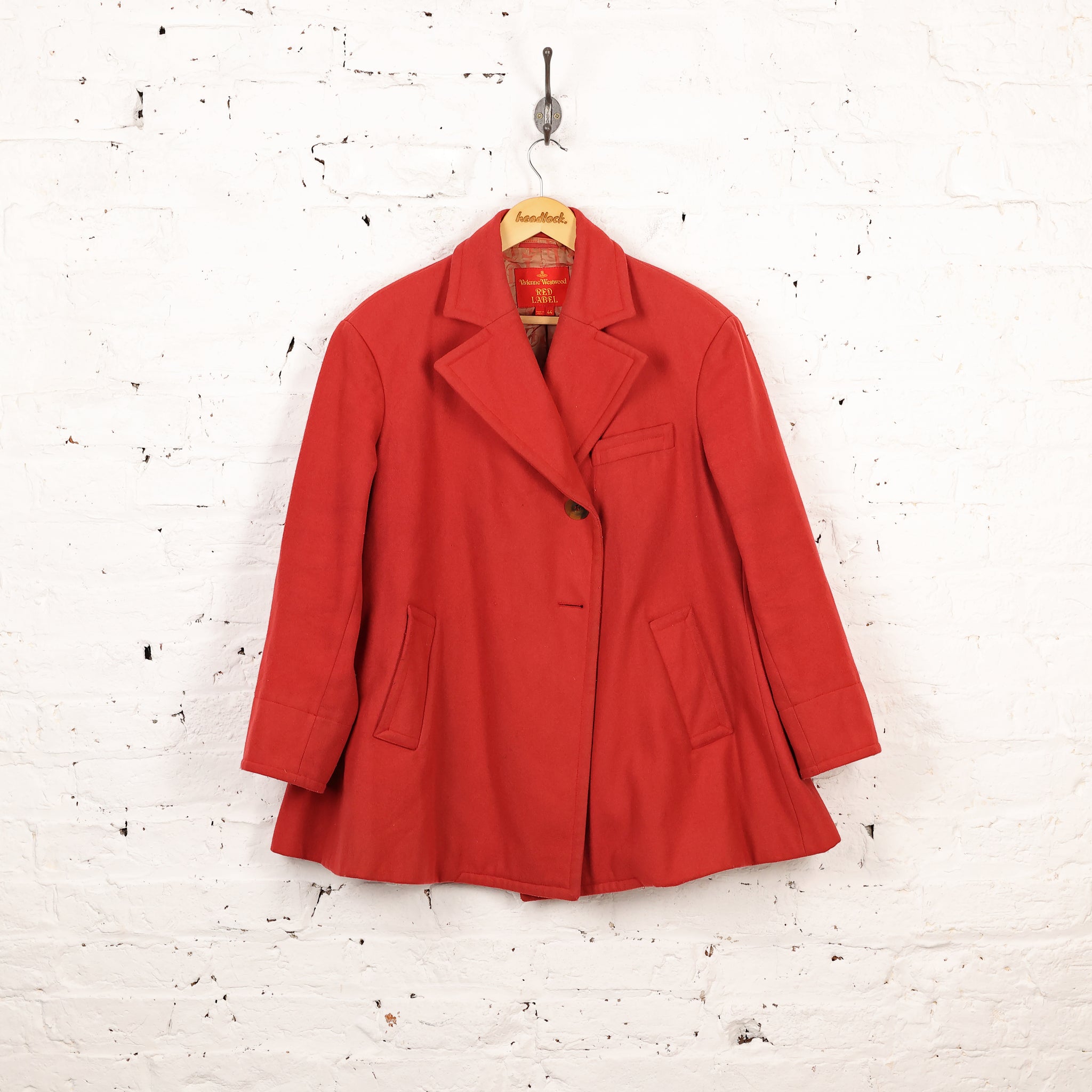 Vivienne Westwood Red Label Pea Jacket Coat Red Womens XL Headlock