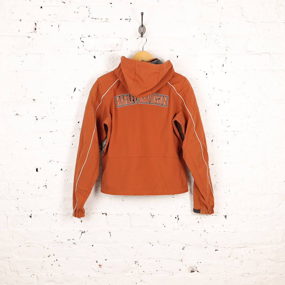Women's Harley Davidson Hooded Rain Jacket - Orange - Women's M