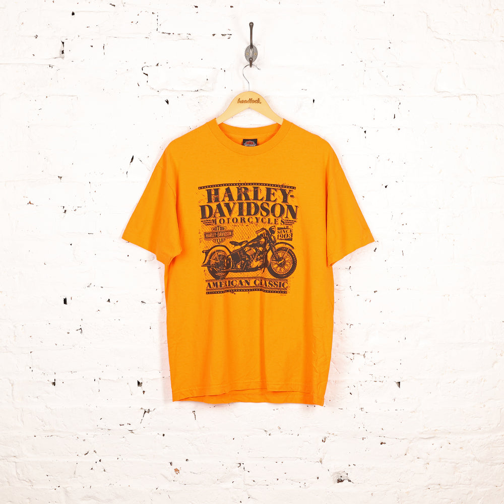 Harley Davidson Motorcycles American Classic T Shirt - Orange - L