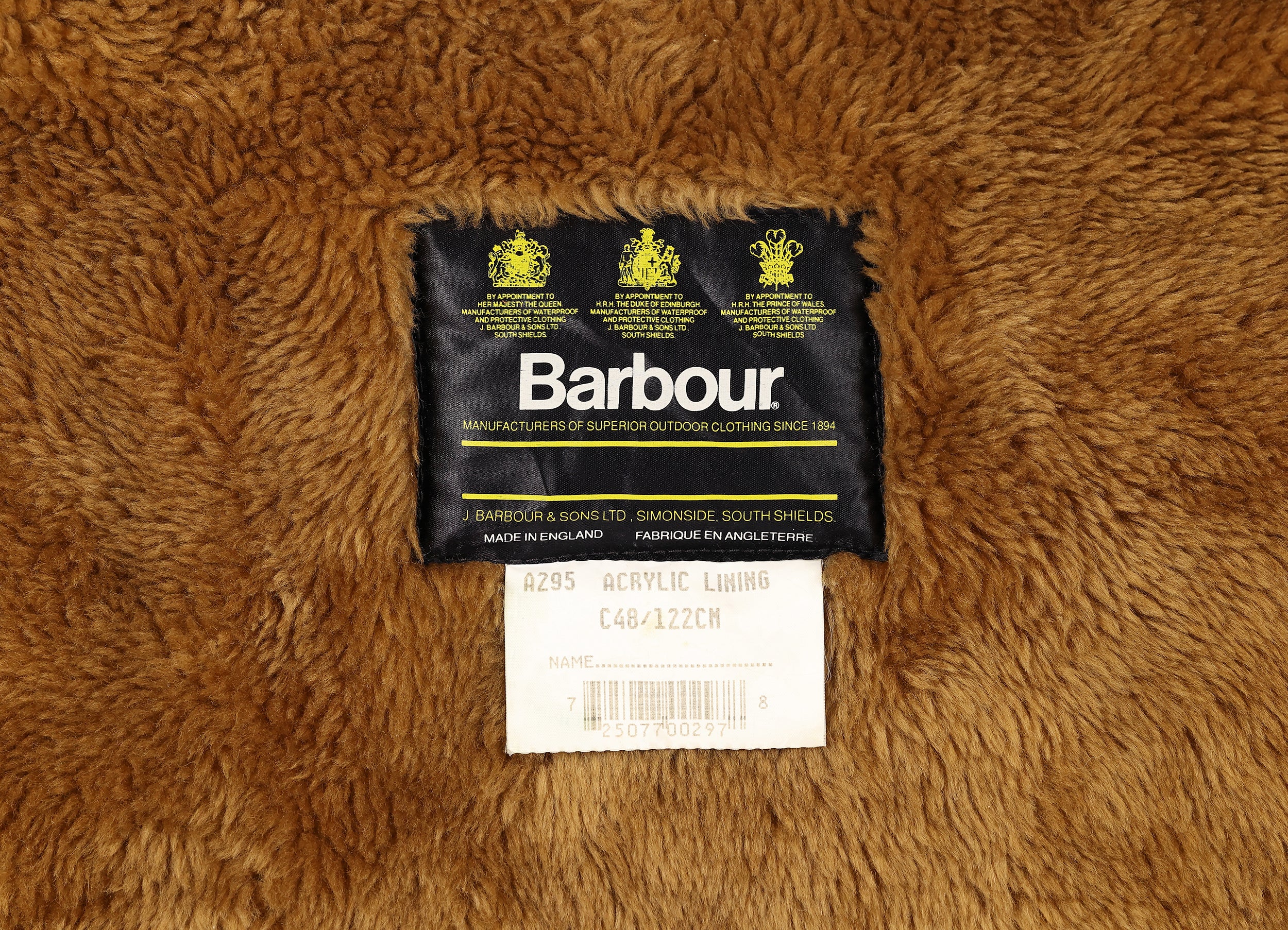 Barbour acrylic discount lining