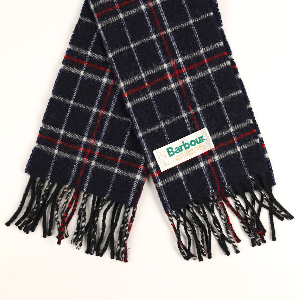 Barbour Lambswool Check Scarf - Blue - One Size