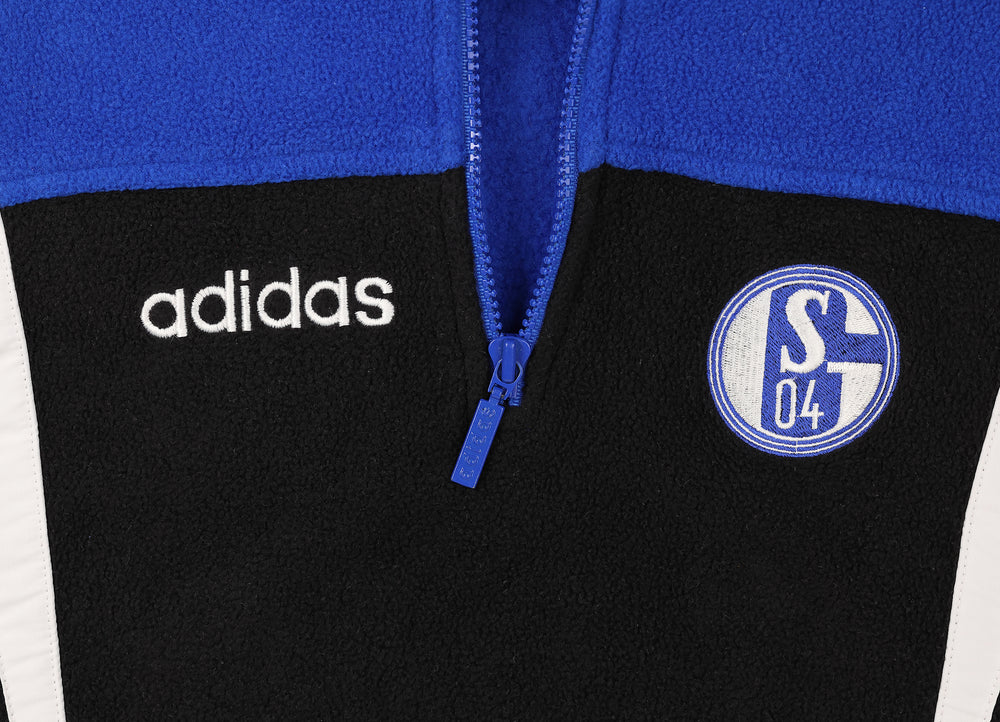 Adidas Schalke 04 1/4 Zip 90s Fleece - Blue - L