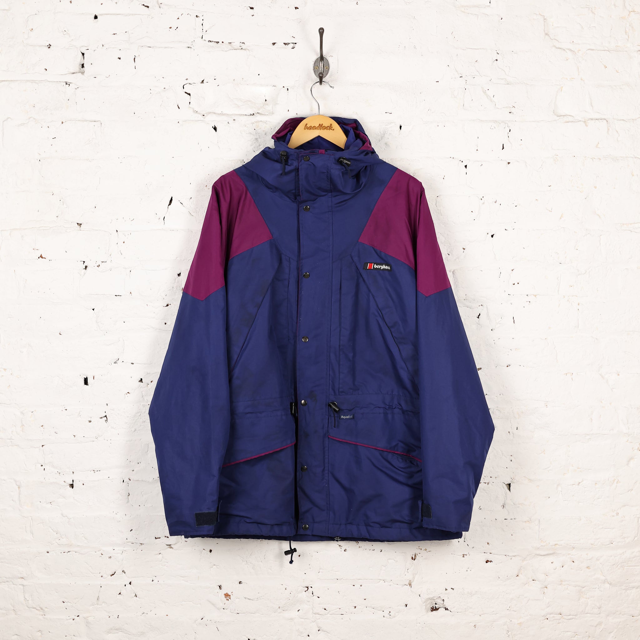 Berghaus Aquafoil 90s Rain Jacket - Blue - XL – Headlock