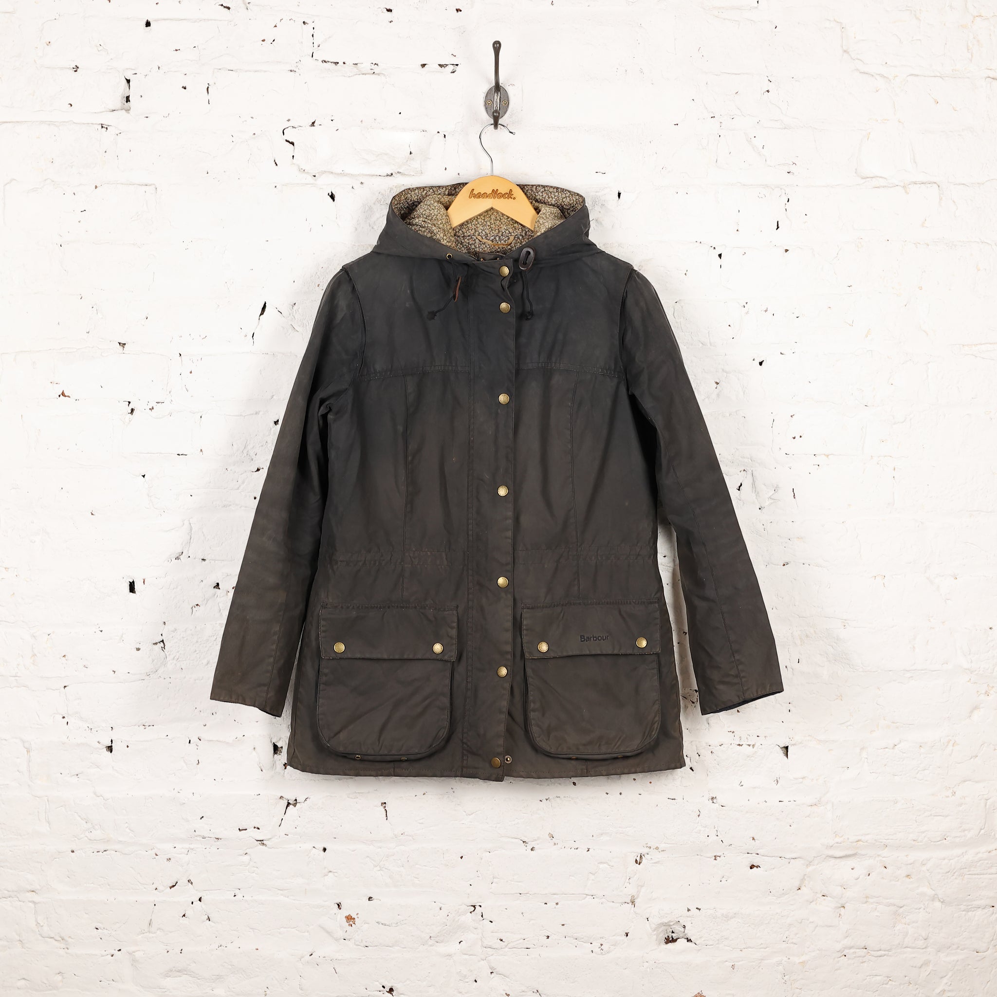 Women s Barbour Liberty Vintage Durham Wax Jacket Coat Blue Women Headlock